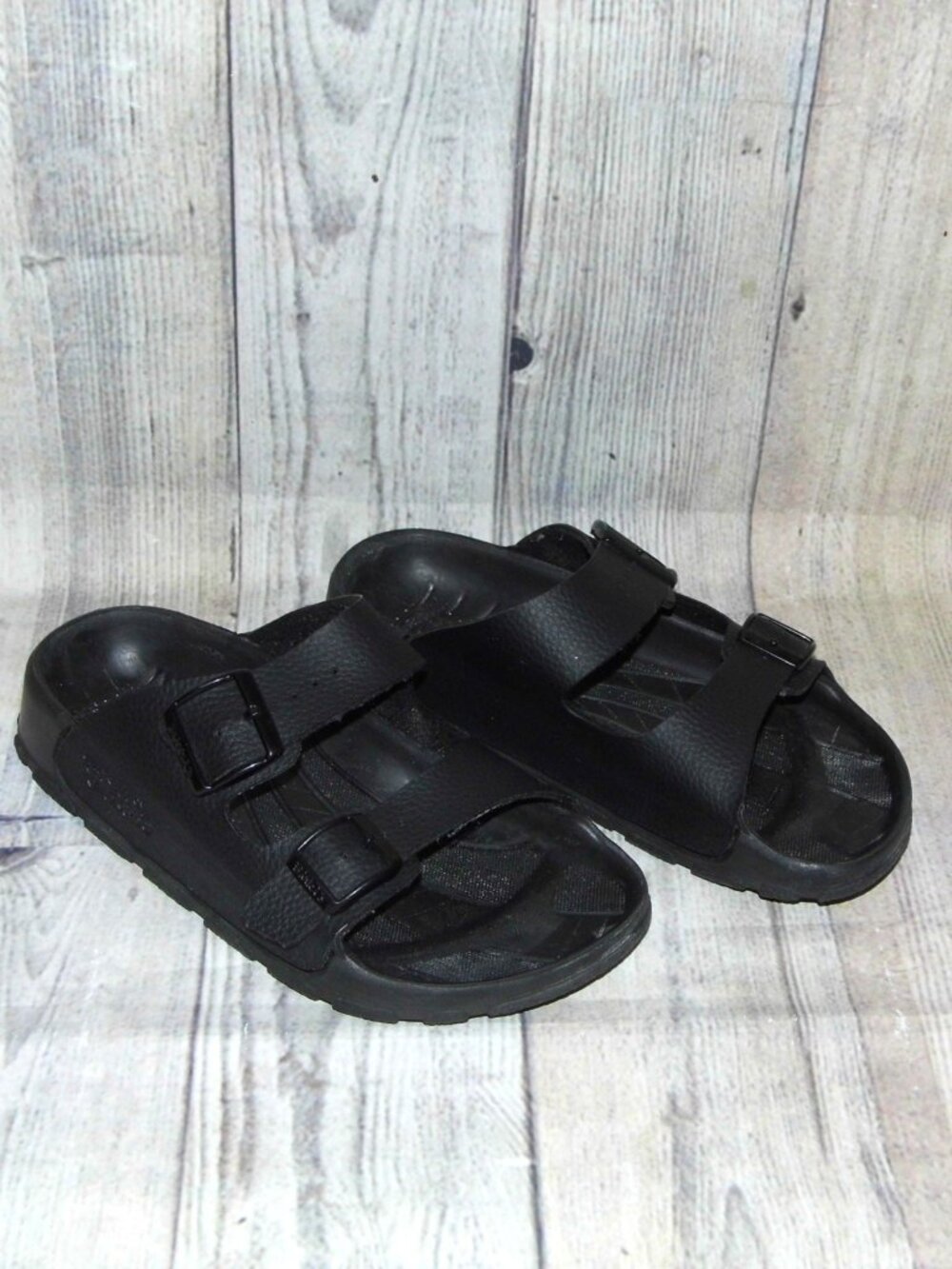 BIRKENSTOCK Birki's 2 Strap Waterproof Black Sandals Womens Size 6